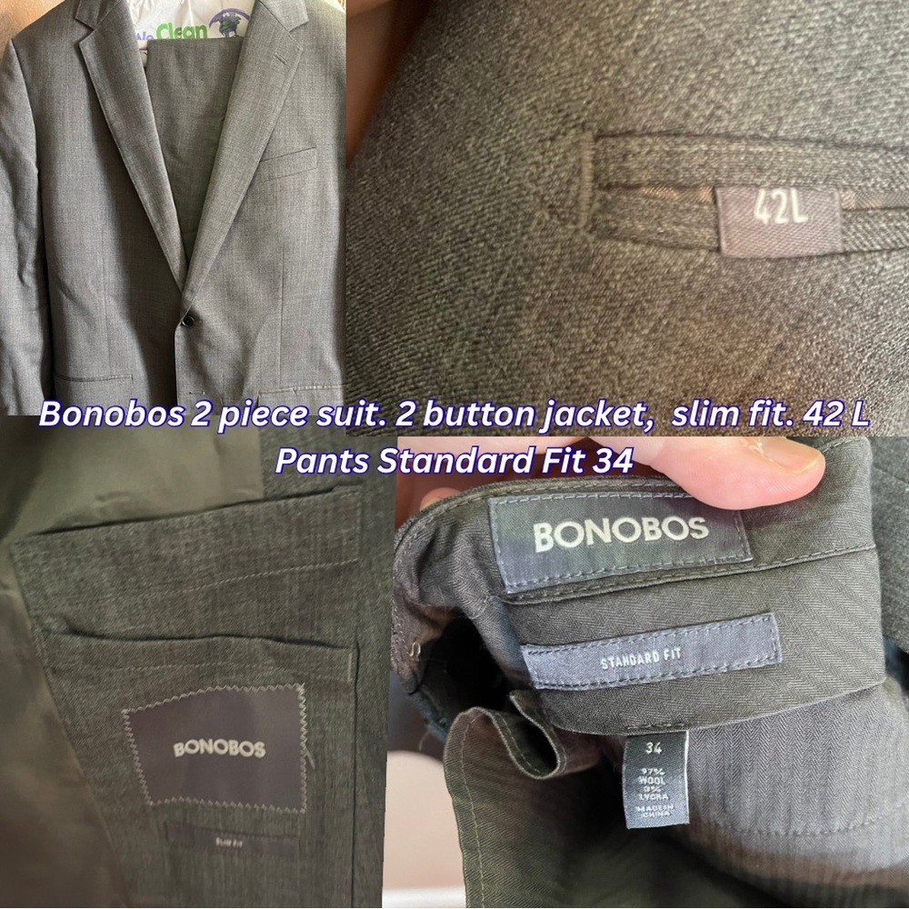 4 suits included! see listing for details
Bonobos Gray Two-Piece Suit - Slim Fit